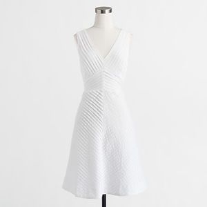 J Crew White Sleeveless A-Line Dress V neck